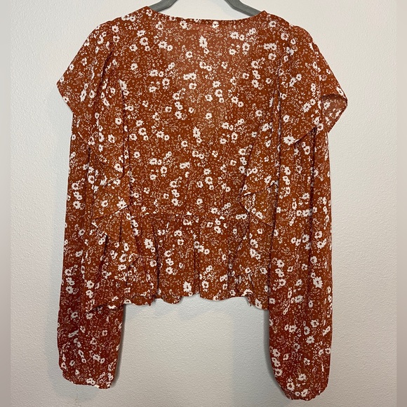 Blu Pepper fall floral sheer blouse top - Picture 7 of 8